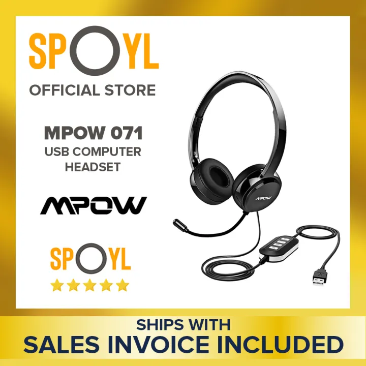 Mpow 071 Wired USB Headset And 3.5mm Computer over The Ear Headphones