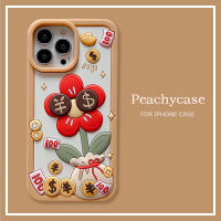 เคสโทรศัพท์ซิลิโคนลายดอกไม้เงินตลกๆเข้ากันได้กับ iPhone 14 13 12 Pro Max 11 14pro 13pro 14promax กันชนกันกระแทกกรอบด้านหลังแบบนิ่ม