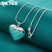 Luxury 925 Sterling Silver Romantic Heart Photo Frame Pendant Necklace 40-75cm For Women Man Fashion Wedding Couple Gift Jewelry