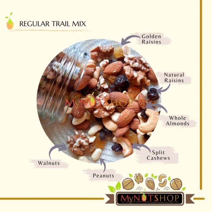 Healthy REGULAR TRAIL MIX I Mixed Nuts I mixture of nuts raisins I by ...