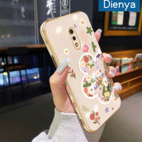 เคส Dienya สำหรับ Realme X เคสลายการ์ตูนน่ารักลายดอกไม้สีสันสดใสสวยงามเคสมือถือนิ่มกันกระแทกเคสซิลิโคนขอบสี่เหลี่ยมฝาหลังแบบเต็มเคสกันกระแทกกล้อง