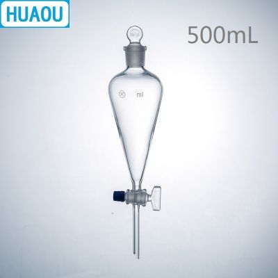 【CW】 HUAOU 500mL Seperatory Funnel Pear with Ground Glass Stopper and Stopcock Laboratory Chemistry