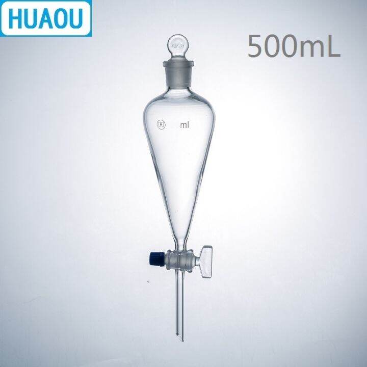 cw-huaou-500ml-seperatory-funnel-pear-with-ground-glass-stopper-and-stopcock-laboratory-chemistry