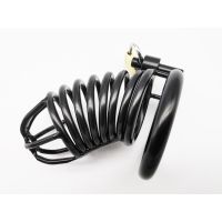 Black Men Cock Cage/Stainless Steel Penis Secure Cage/Chastitycage Male Steel/Long Chastity Cage with Lock/Male Chastity DeviceTH