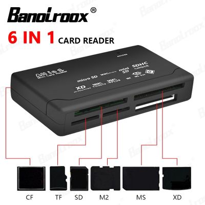 【CW】 Banolroox All in one Card Reader Black USB 2.0 SD Card Reader Adapter for TF/CF/SD/M2 MMC /MS/XD Multifunction Card Reader