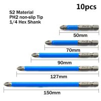 【Worth-Buy】 fsxzbu ชุดไขควงแม่เหล็กบิตที่แข็งแกร่งกันลื่นบิต PH2เจาะลม50/70/90/127/150Mm ชุดไขควงข้าม