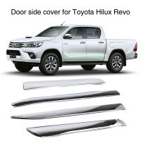 รถประตูด้านนอก Body Side Strip Cover Protector Guard สำหรับ Toyota Hilux Revo 2015 2016 2017 2018 2019 2020 2021 Chrome Molding Trim 4 ชิ้น