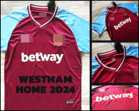 Official เสื้อฟุตบอล เวสแฮม ยูไนเต็ด ชุดเหย้า ฤดูกาล 2023/2024 เกรดแฟนบอล Westham United Home 2023/2024 ( FAN VERSION )