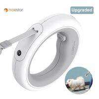 Moestar Retractable UFO Leash พร้อมไฟ LED Night Walk Smart Dog Leash แฮนด์ฟรี Anti-Shock สีเทา