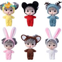 11cm Kawaii Pocket Doll Ob11 Dolls With Clothes Cute Cosplay Animal Theme Rabbit Yellow Duck 1/12 Doll For Children Girls Gifts