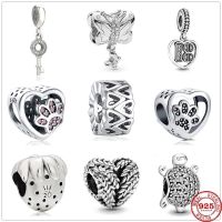 New Strawberry Dog Paw Turtle Butterfly fit Original Pandora charms silver 925 Bracelet trinket DIY women Jewelry Making