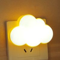 WoodPow Light Sensor Control Night Light Cloud Shape EU US Plug Novelty Childrens Night Lamp For Baby Room Gift Illuminator Night Lights