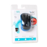 LOGITECH เมาส์ Wireless Optical Mouse (M-185BK) Black/Blue