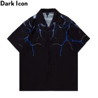 CODLiang Te DARK ICON Lightning Printed Shirt Men Fashion Hip Hop Shirt 2020 Summer Hawaii Style Mens Shirts Short Sleeved