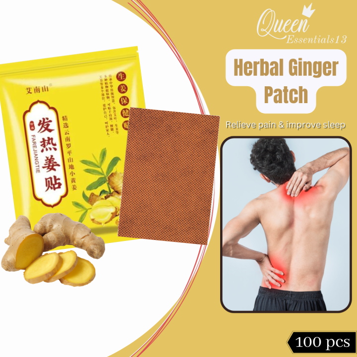 Herbal Ginger Patch/Fever Ginger Paste (100pcs) Promote blood Circulation, knee/neck/back pain