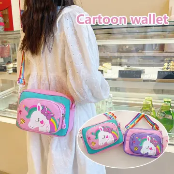 Cute Unicorn Light Pink sling bag crossbody bags for kids – TrendyKid