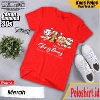 เสื้อยืดผ้าฝ้าย 2023 [S-5XL]ผ้าฝ้าย 100% เสื้อยืด พิมพ์ลาย Merry Christmas Paw Patrol สําหรับครอบครัว ผู้ใหญ่