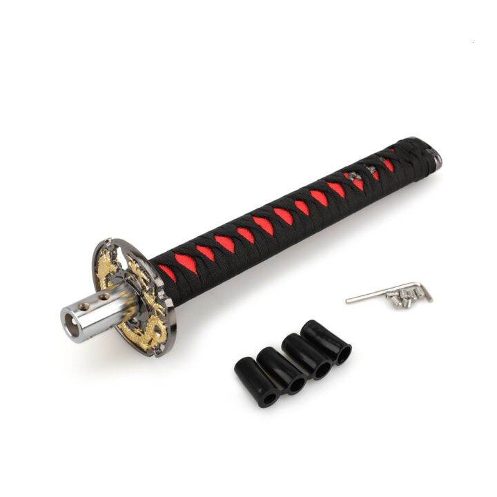 universal-jdm-samurai-sword-shift-knob-shifter-155mm-265mm-katana-metal-weighted-sport-with-12mm-hole