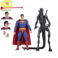 Leaincent จัดส่งรวดเร็ว Neca Batman ซูเปอร์แมน Vs Xenomorph ชุดคู่7นิ้วโมเดลรูปปั้นแอคชั่นเคลื่อนไหวได้เก็บของเล่นของตกแต่ง