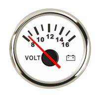 โวลต์มิเตอร์52มม. แสดงช่วง8 ~ 16 V สแตนเลสเรือยนต์ Volt Meter Mobil มาตรวัดพร้อมแบล็คไลท์