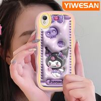 YIWESAN เคสสำหรับ OPPO A37 A37F NEO 9 3D ลายการ์ตูนน่ารัก Kuromi ขอบคลื่นเคสโทรศัพท์แบบใสสีสันป้องกันเลนส์กล้องซิลิโคนกล่องกันกระแทกเคสนิ่มโปร่งใส