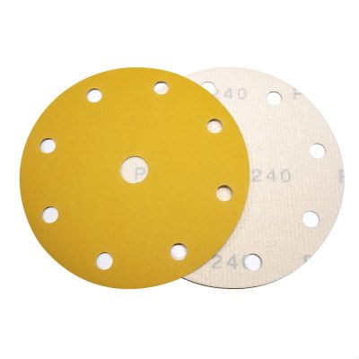10 Pcs 6 Inch 9 Hole Dry Sanding Paper Pneumatic Disc Sander Self-adhesive Flocking Sandpaper 150mm Cleaning Tools