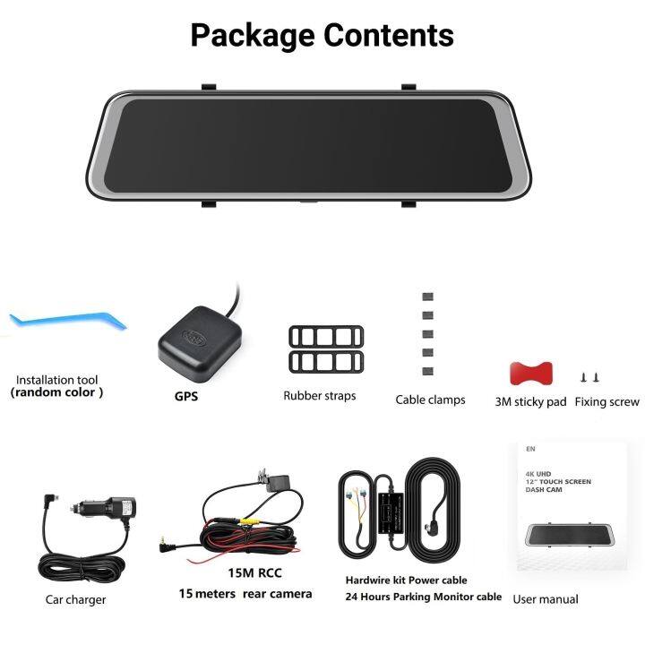 กล้องติดรถยนต์4k-กระจกมองหลังแบบคู่กระจกมองหลังกระจกรถยนต์-dvr-ติดรถยนต์กระจกมองหลังเครื่องบันทึกการไดร์ฟยานพาหนะกล่องดำ