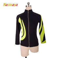 Customized Figure Skating Jacket Zippered Tops for Girl Women Training Competition Patinaje Ice Skating Warm Fleece Gymnastics 2