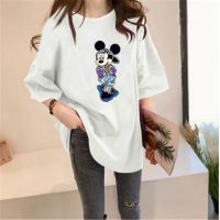 [AMYGO] 2023 Plus Size T Shirt Big Size Loose Tshirt Women Mickey Baju Lengan Pendek Mouse Printing Clothes Tshirt Woman Tops Girls Student Korean Style Ladies Kurung Moden