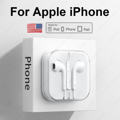 สำหรับ Apple Original หูฟังสำหรับ 14 13 12 11 Pro Max Mini หูฟัง XR X XS 7 8 Plus หูฟังบลูทูธแบบมีสายอุปกรณ์เสริม