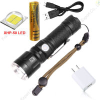 Flashlight FL-50Z1 O3, XHP-50 LED, High power LED 250 meters lighting range! 5Modes Telescopic Zoomable USB Rechargeable, battery 18650/26650