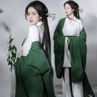 Hanfu หญิง Wei Jin สไตล์ซูเปอร์นางฟ้าแขนใหญ่ผ้าฝ้ายและผ้าลินินชุดโบราณสถานที่ถ่ายภาพท่องเที่ยวสตูดิโอถ่ายภาพชุดถ่ายภาพธีมโบราณ ~