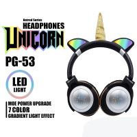 หูฟังบลูทูธ HEADPHONES รุ่น PG-53 หูฟังครอบหู เวอร์ชั่นบลูทูธ V5.0 หูฟังไร้สาย รองรับ AUX Jack 3.5 mm เวลาชาร์จ 2 ชม ขนาดลำโพง 40mm