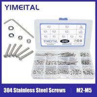 M2 M2.5 M3 M4 M5 Screw Set 304 Stainless Steel Round Head Socket Head Cap Screw and Nut Set Nails Screws  Fasteners