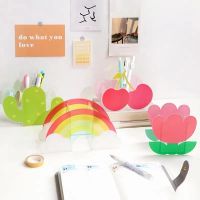 Rainbow Pen Holder Desktop Creative Stationery Storage Box Organizer Home Decoration Flower Vase Kawaii Acrylic Vase