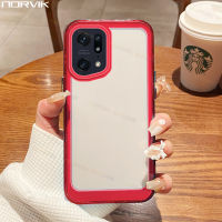 NORVIK เคสซิลิโคนกันกระแทกสีแดงใสสำหรับ OPPO Reno 10 8T 8 8Z 7 7Z A98 A58 A78 A98ค้นหา X5 Pro Plus 4G 5G N6-1ฝาครอบโทรศัพท์ป้องกันการตก