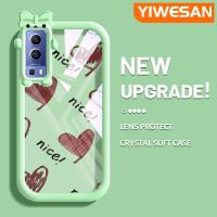 YIWESAN เคสสำหรับ VIVO Y72 5G Y52 5G Y75s 5G น่ารักลายการ์ตูนช็อคโกแลตรูปหัวใจสวยงามเคสนิ่มโปร่งใสกันกระแทกใสเคสโทรศัพท์รูปเรียบง่าย