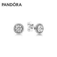 ต่างหูแพนดอร่า Pandoraˉ Earrings Pandoraˉ Classicˉ Elegant 925 Silver Earrings 296272CZ Personality FashionˉTemperament Earrings Womens Jewelry