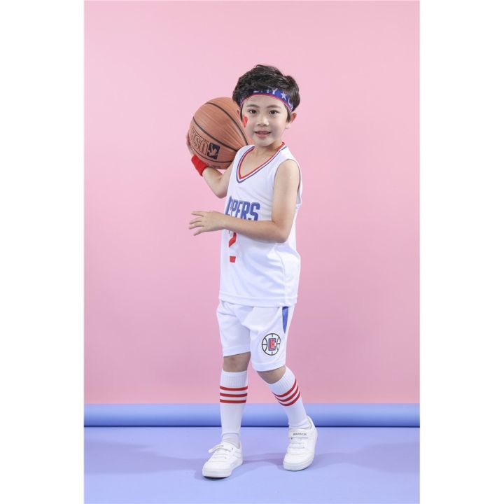 nba-los-angeles-clippers-leonard-no-2-jersey-kids-basketball-clothing-suits