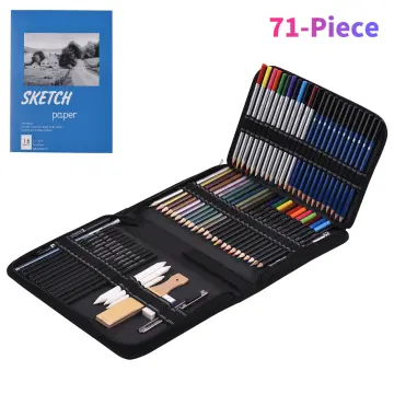 73-Piece Professional Drawing Pencils and Sketch Set Includes Colored Pencil  Sketch Charcoal Pastel Pencil Sharpener Eraser Sketch Paper Storage Bag Art  Supplies Gift for Children Adults Art 