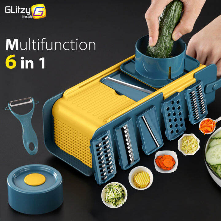 vegetable-slicer-6-in-1-multifunctional-fruit-potato-peeler-carrot-grater-with-basket-zester-cutter-kitchen-accessories-tool-set