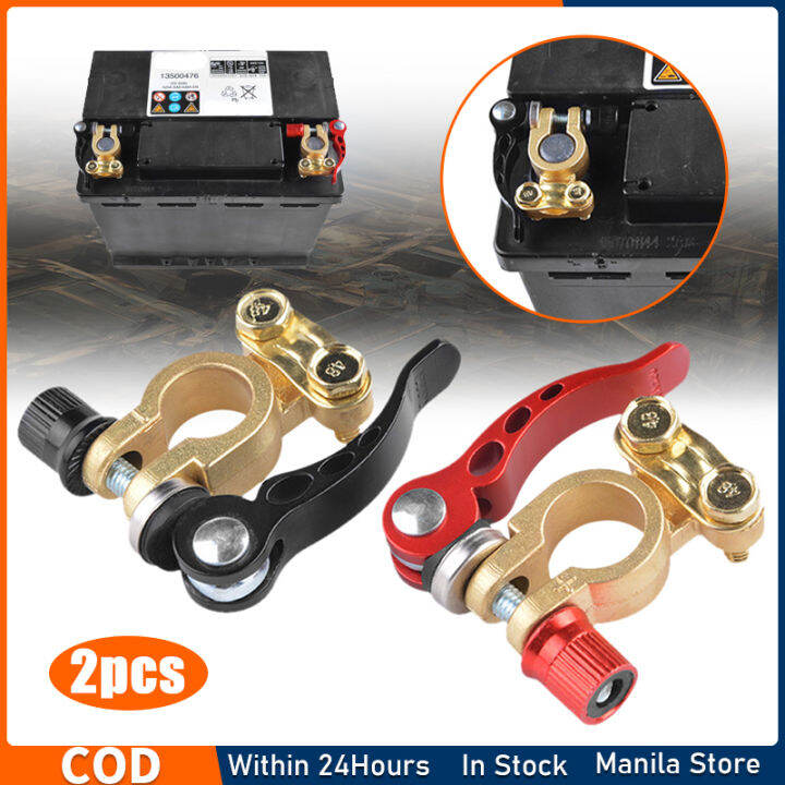 2 PCS Car Battery Terminal 4 Way Positive Negative Car Battery