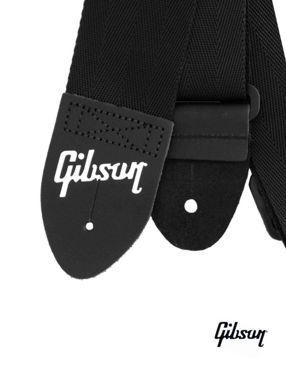 gibson-สายสะพายกีตาร์โปร่ง-สายสะพายกีตาร์ไฟฟ้า-กว้าง-2-ของแท้-รุ่น-regular-style-jet-black-สีดำ-made-in-usa