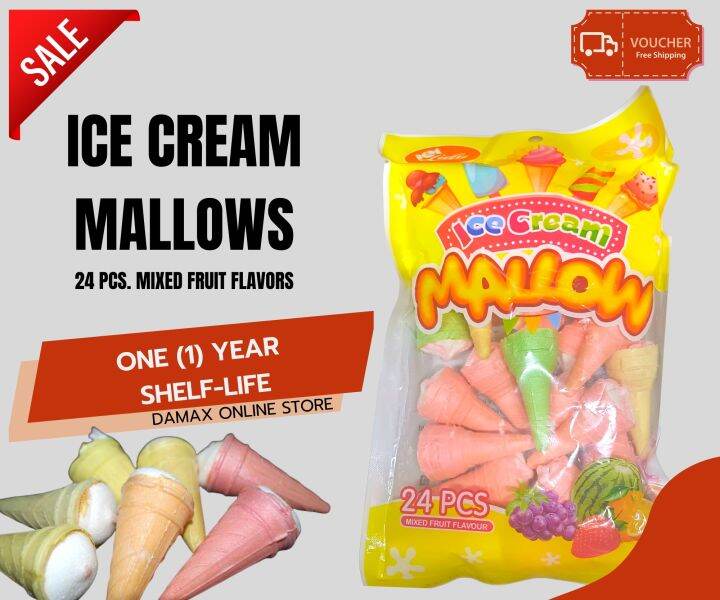 Fruity Ice cream Marshmallow Snacks ( 24 pcs per pack) Lazada PH