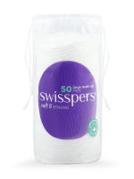 Swisspers สำสีแผ่นกลมขนาดใหญ่ ผลิตจากฝ้ายบริสุทธิ์ 50 แผ่น ผลิตภัณฑ์จากออสเตรเลีย SWISSPERS Large Make Up Pads 50S