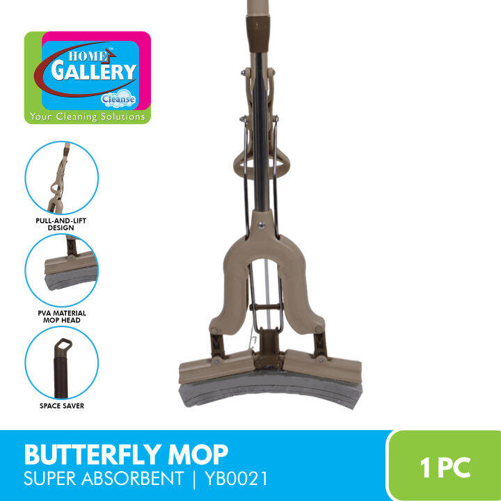 Home Gallery Butterfly Mop with Adjustable Handle OR Butterfly Mop