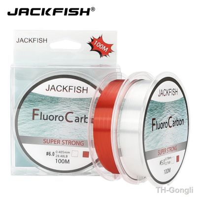 【hot】✗  JACKFISH 100M Fluorocarbon Fishing  red/clear two colors 4-32LB Carbon fly line pesca