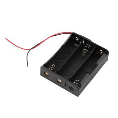 Black Plastic 3x 18650 3.7V  Battery Storage Box Case  3 Slot Way DIY Batteries Clip Holder Container With Wire Lead Pin