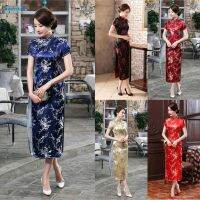 COD 【HODRD】Womens Ladies Dress Party Printed Slim Fit Vintage Casual Cheongsam Wedding Womens Ladies【Fashion】