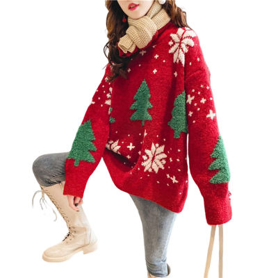 เสื้อกันหนาวผู้หญิงคริสต์มาสฤดูหนาวทำจากผ้าอะคริลิเหมาะสำหรับเด็กหญิงและเด็กชายของแท้คุณภาพสูง
